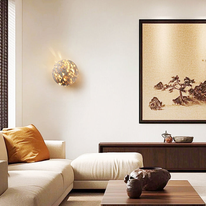 Luma Vein Stone Sphere Wall Light Vakkerlight