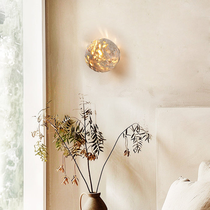 Luma Vein Stone Sphere Wall Light Vakkerlight