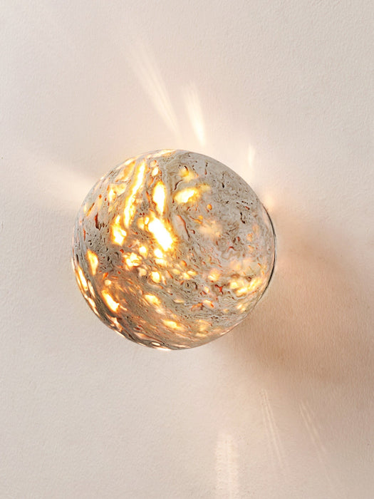 Luma Vein Stone Sphere Wall Light Vakkerlight