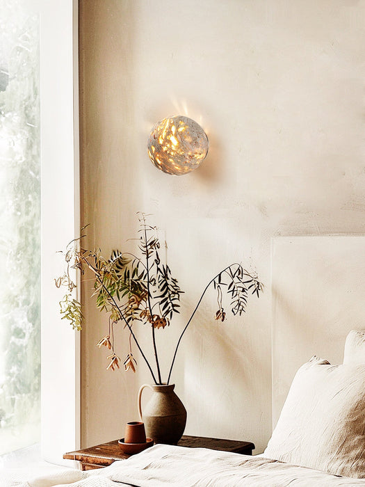 Luma Vein Stone Sphere Wall Light Vakkerlight