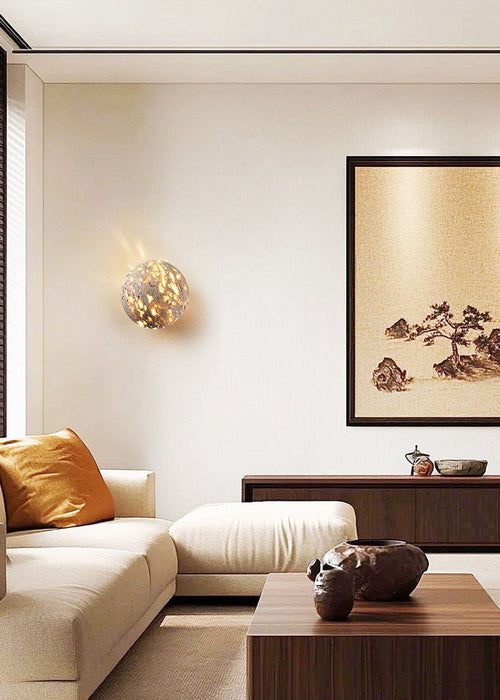 Luma Vein Stone Sphere Wall Light Vakkerlight
