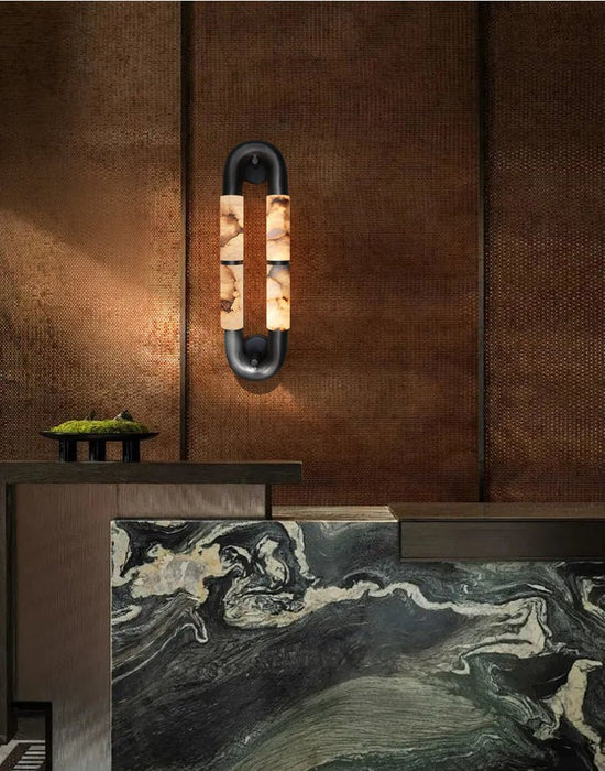 Luma Arc Twin Alabaster Sconce Vakkerlight