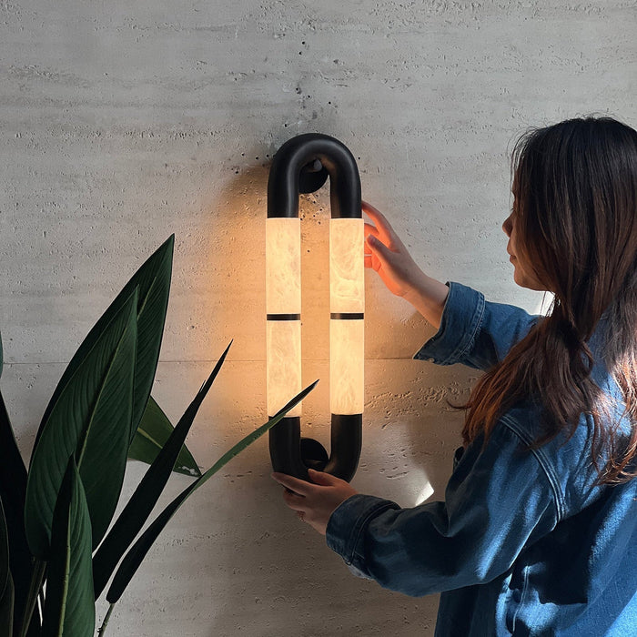 Luma Arc Twin Alabaster Sconce Vakkerlight