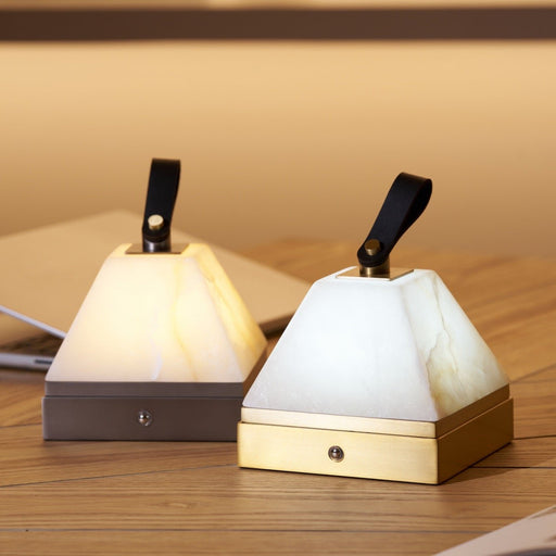 Luma Cube Alabaster Portable Lamp Vakkerlight