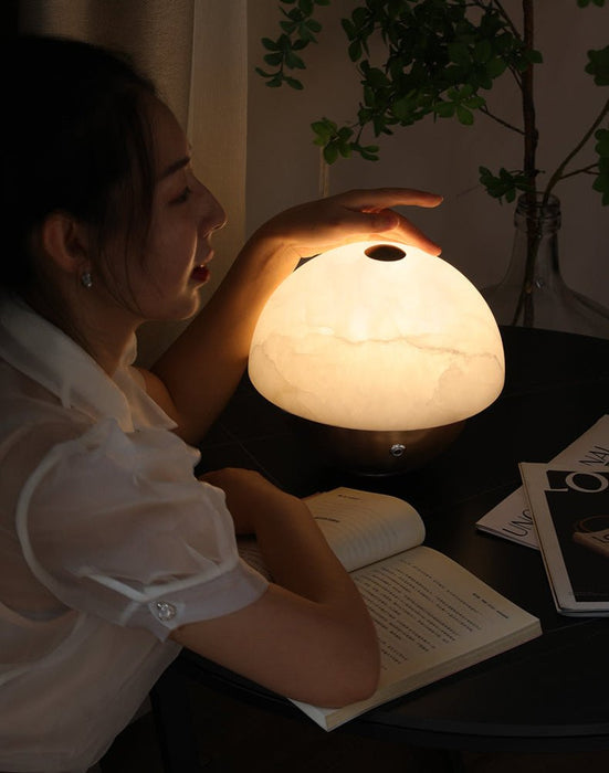 Luna Stone Mini Alabaster Table Lamp Vakkerlight