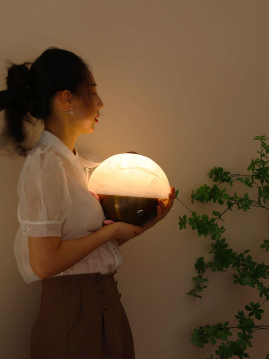 Luna Stone Mini Alabaster Table Lamp Vakkerlight