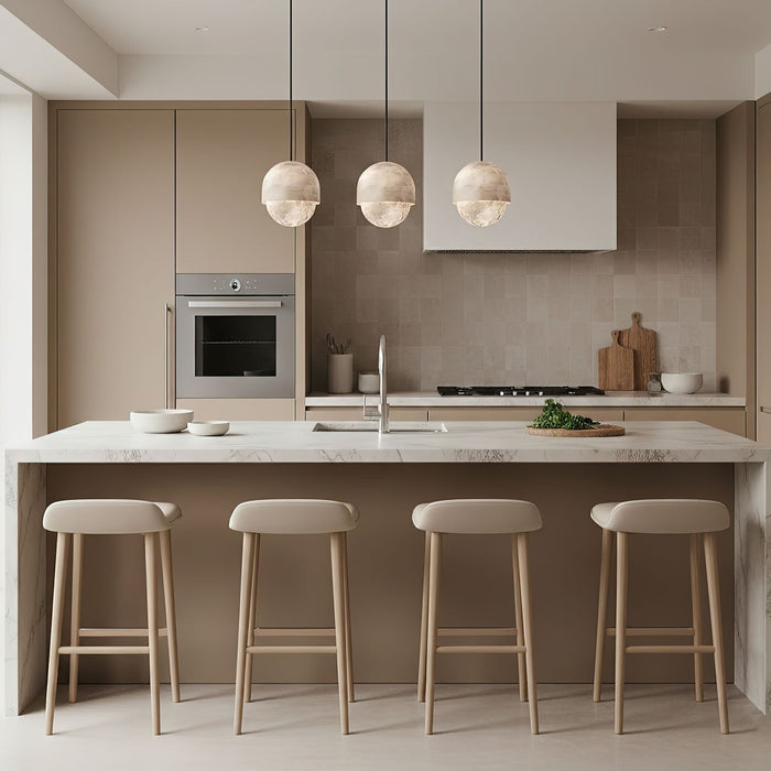 Lunar Dome Alabaster Pendant Light Vakkerlight