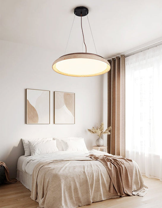 Lunar Disc Travertine Pendant Lamp Vakkerlight