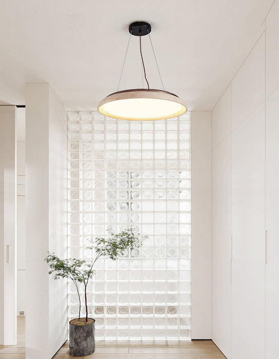Lunar Disc Travertine Pendant Lamp Vakkerlight