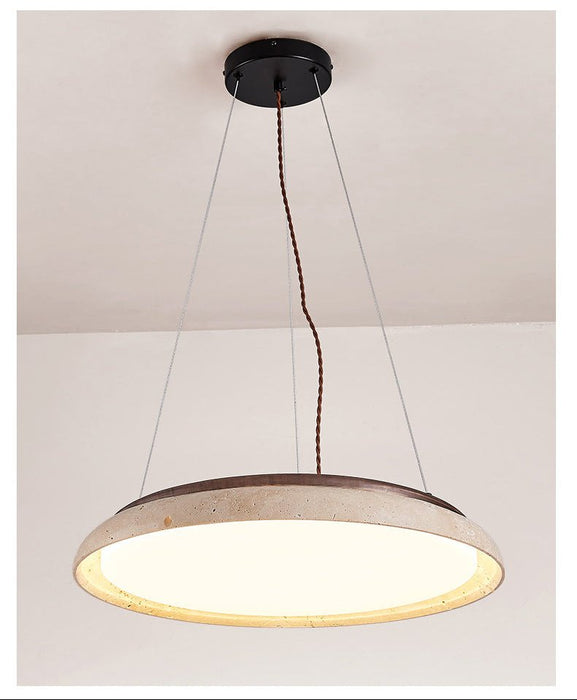 Lunar Disc Travertine Pendant Lamp Vakkerlight
