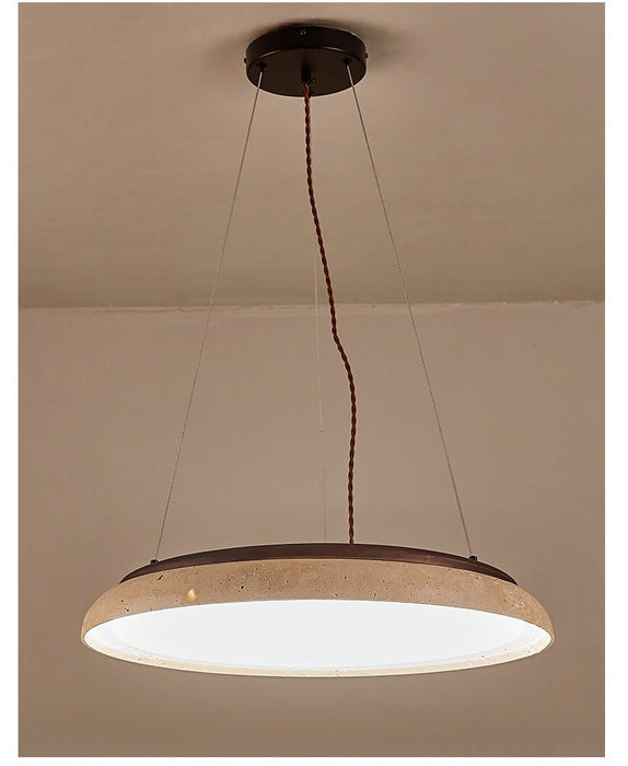Lunar Disc Travertine Pendant Lamp Vakkerlight