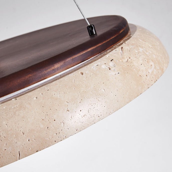 Lunar Disc Travertine Pendant Lamp Vakkerlight
