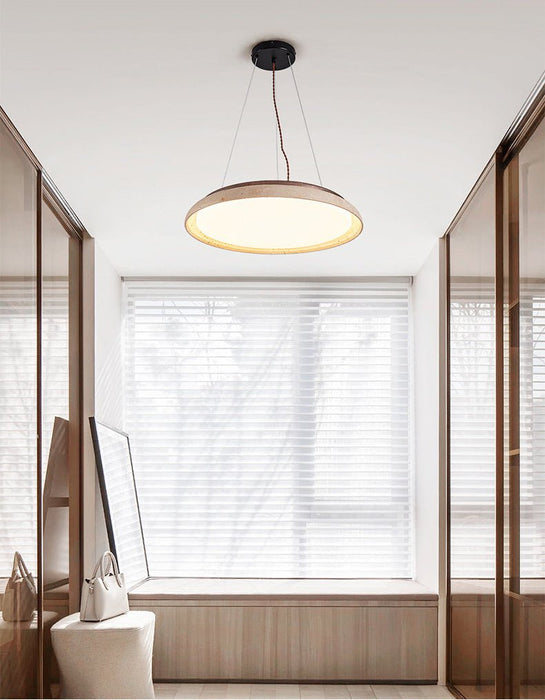 Lunar Disc Travertine Pendant Lamp Vakkerlight