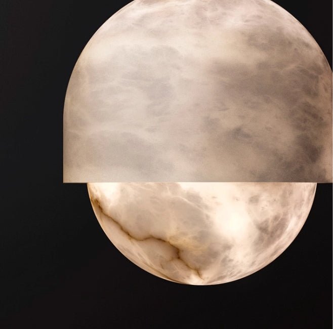 Lunar Dome Alabaster Pendant Light Vakkerlight
