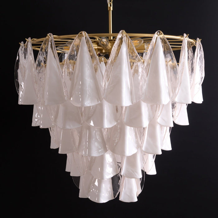 Lunara White Glass Chandelier Vakkerlight