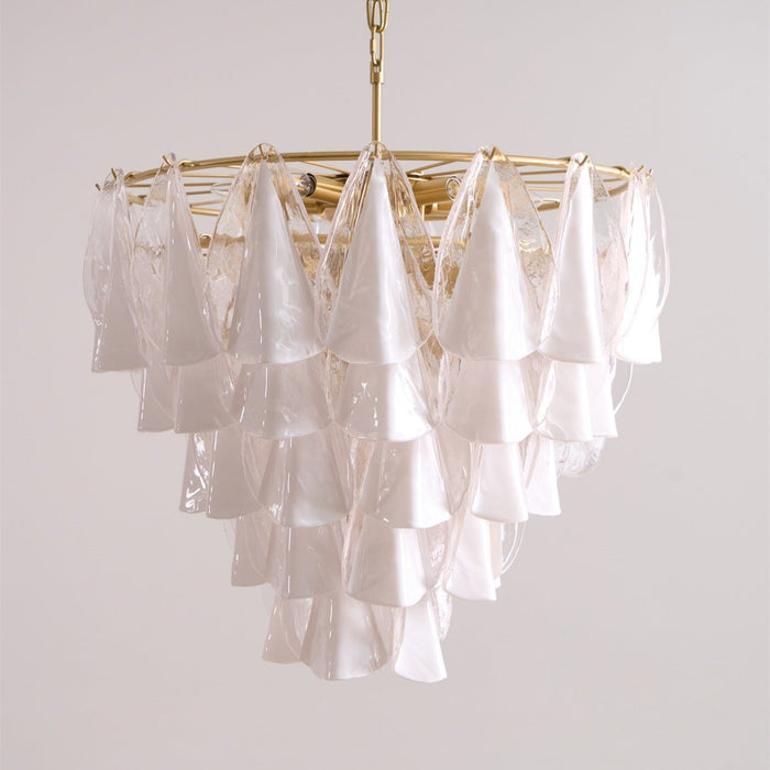Lunara White Glass Chandelier Vakkerlight