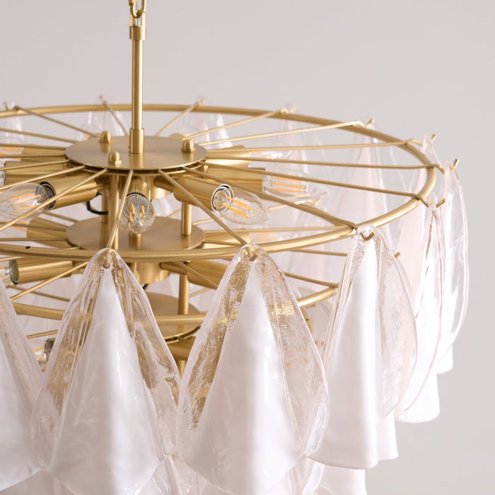 Lunara White Glass Chandelier Vakkerlight