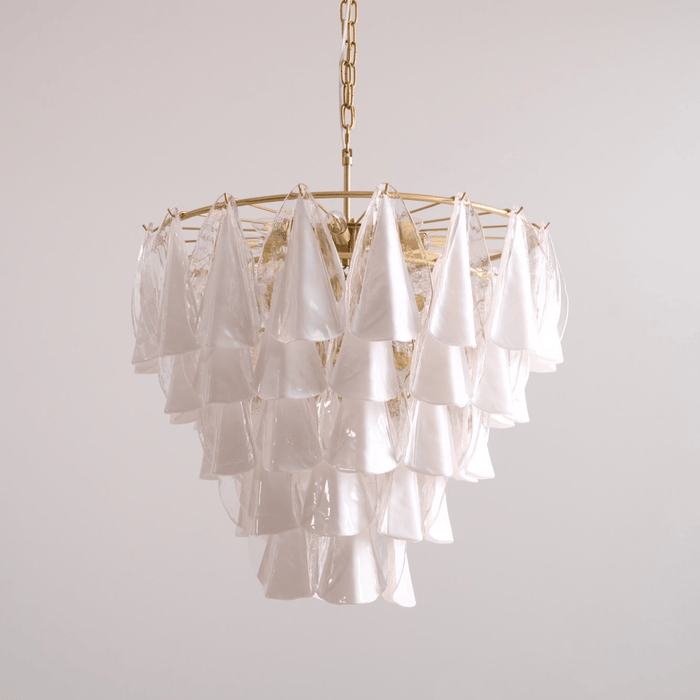 Lunara White Glass Chandelier Vakkerlight