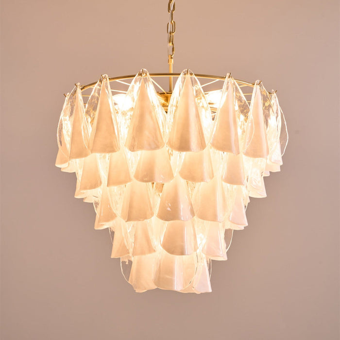 Lunara White Glass Chandelier Vakkerlight