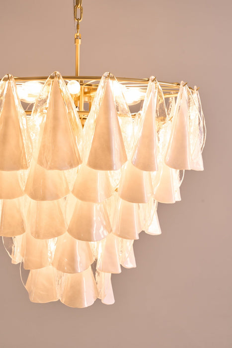 Lunara White Glass Chandelier Vakkerlight