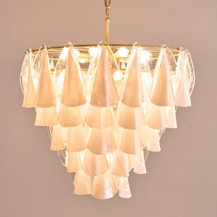 Lunara White Glass Chandelier Vakkerlight