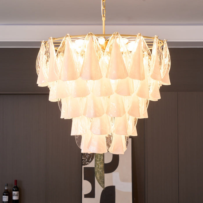 Lunara White Glass Chandelier Vakkerlight