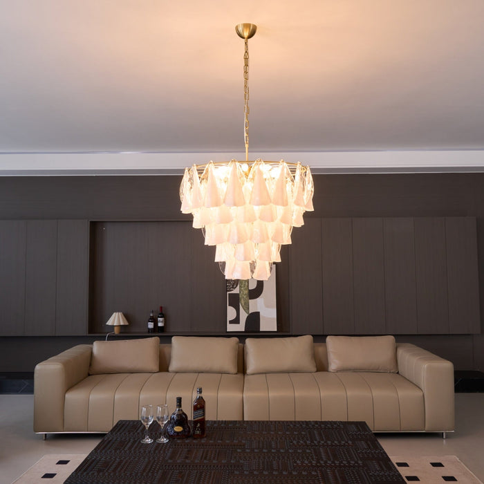 Lunara White Glass Chandelier Vakkerlight