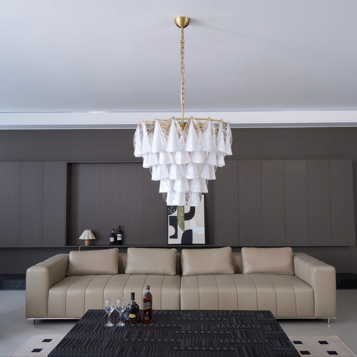 Lunara White Glass Chandelier Vakkerlight