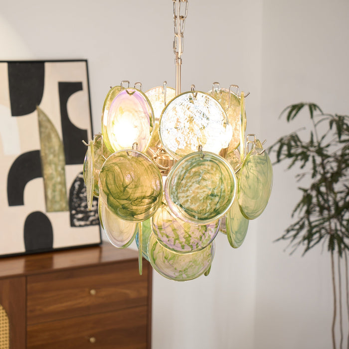 Lunaria Disc Glass Chandelier Vakkerlight