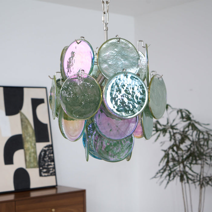 Lunaria Disc Glass Chandelier Vakkerlight