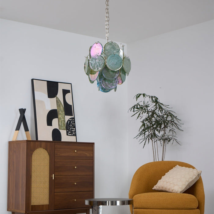 Lunaria Disc Glass Chandelier Vakkerlight