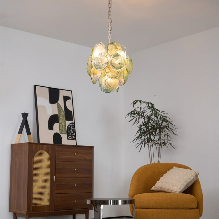 Lunaria Disc Glass Chandelier Vakkerlight