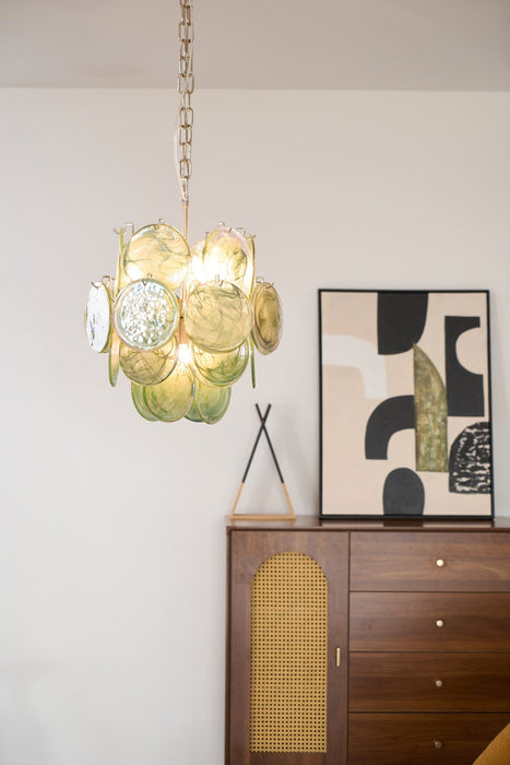 Lunaria Disc Glass Chandelier Vakkerlight