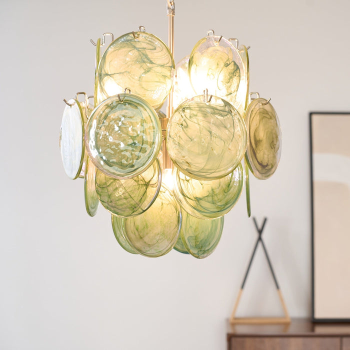 Lunaria Disc Glass Chandelier Vakkerlight