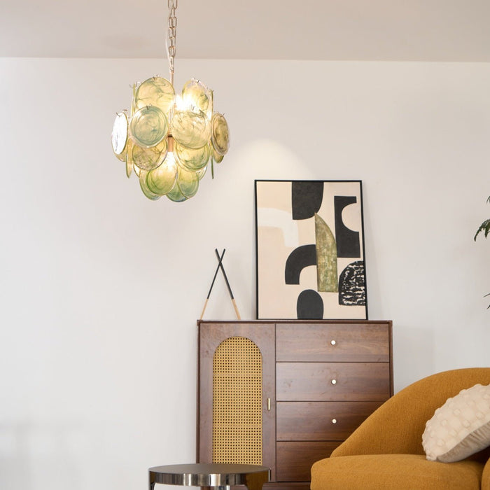 Lunaria Disc Glass Chandelier Vakkerlight