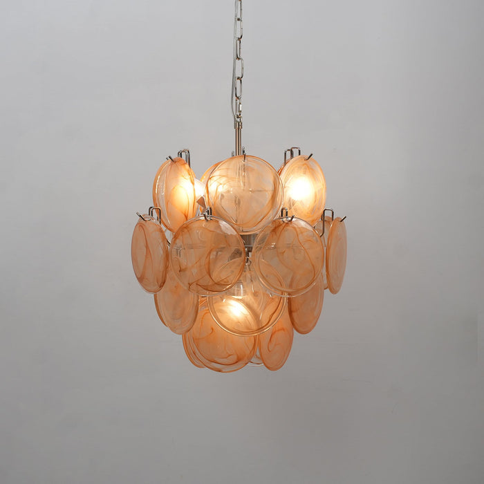 Lunaria Disc Glass Chandelier Vakkerlight