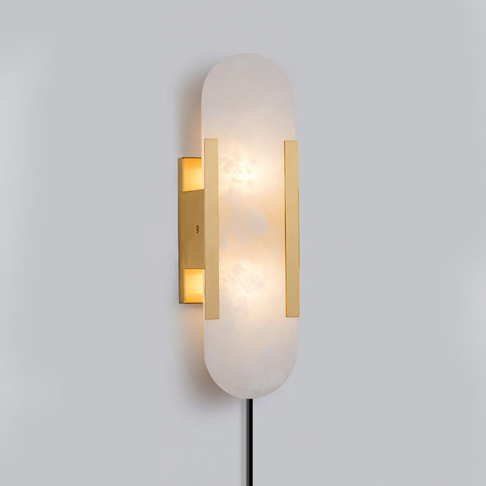 Oblong Alabaster Plug-in Wall Sconce Vakkerlight