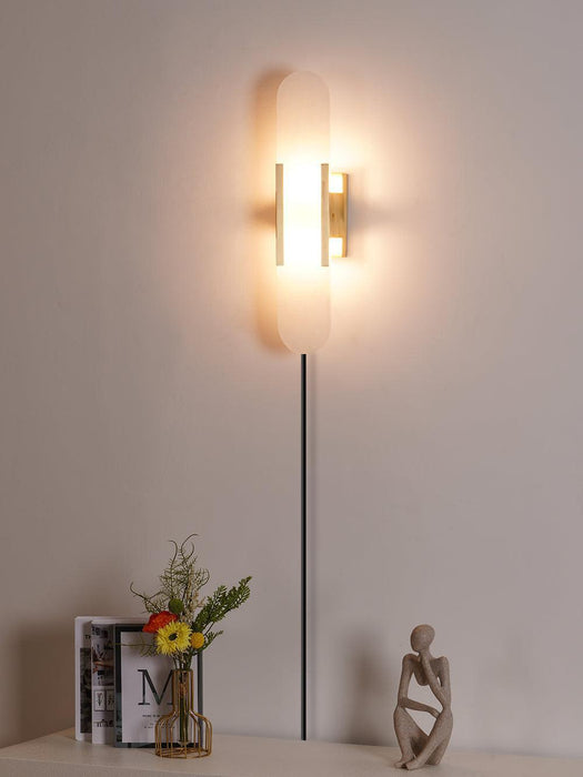 Oblong Alabaster Plug-in Wall Sconce Vakkerlight