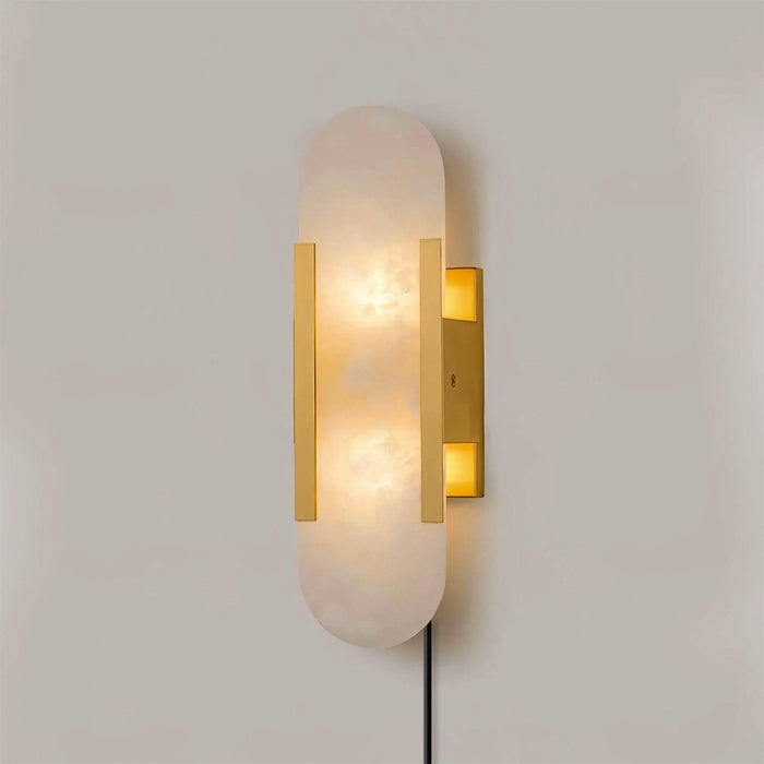 Oblong Alabaster Plug-in Wall Sconce Vakkerlight