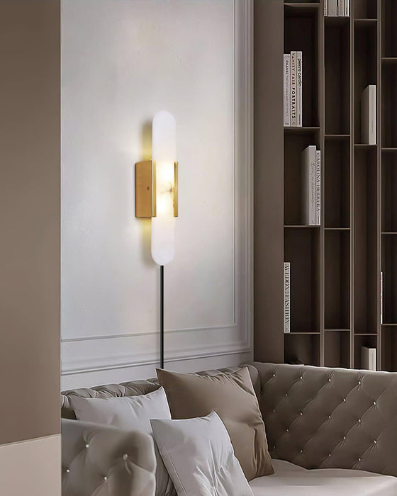 Oblong Alabaster Plug-in Wall Sconce Vakkerlight