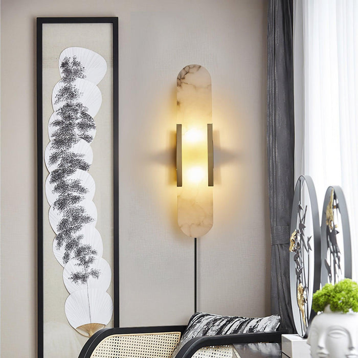 Oblong Alabaster Plug-in Wall Sconce Vakkerlight