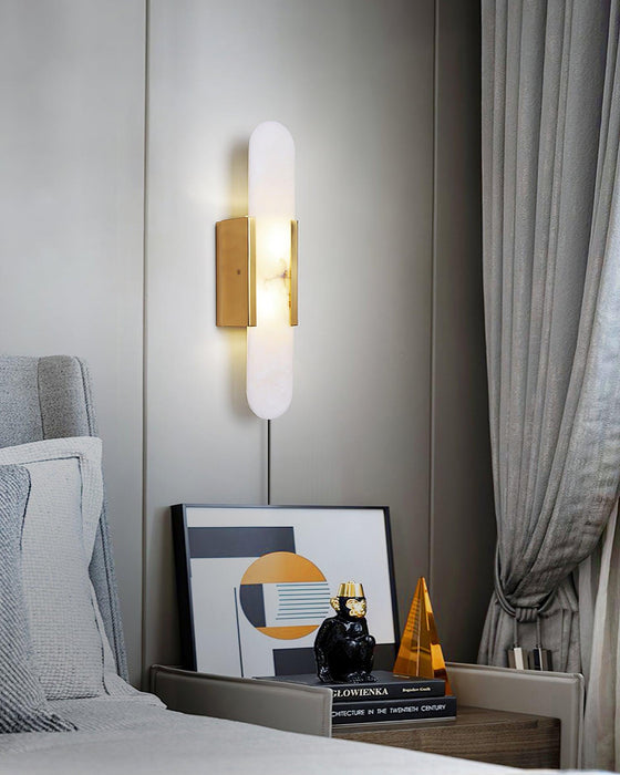 Oblong Alabaster Plug-in Wall Sconce Vakkerlight