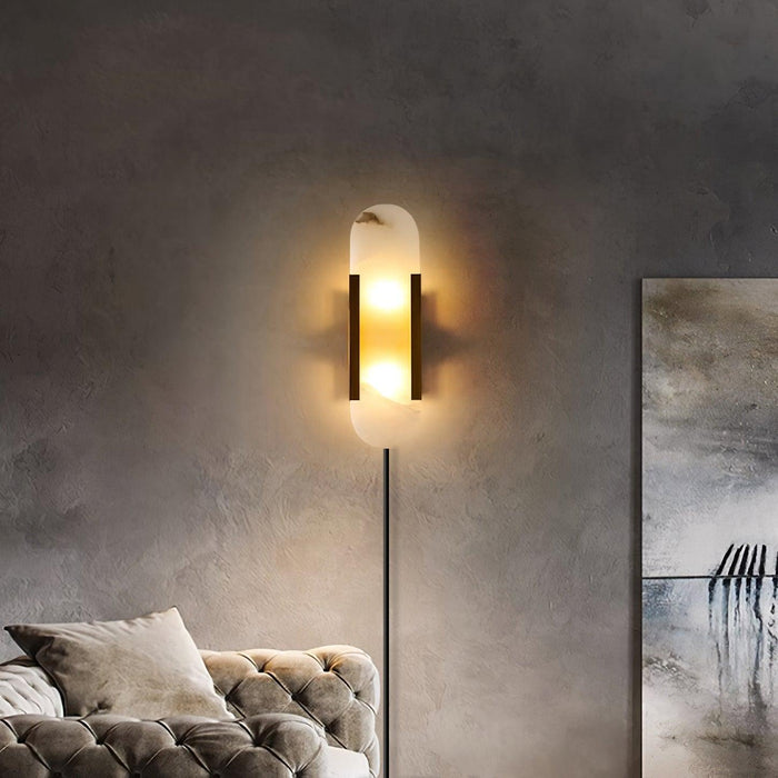 Oblong Alabaster Plug-in Wall Sconce Vakkerlight