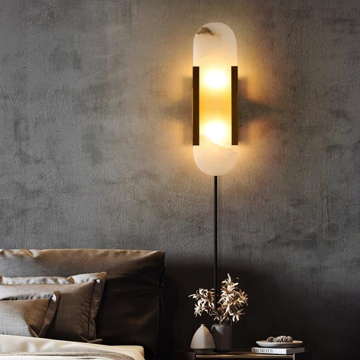 Oblong Alabaster Plug-in Wall Sconce Vakkerlight