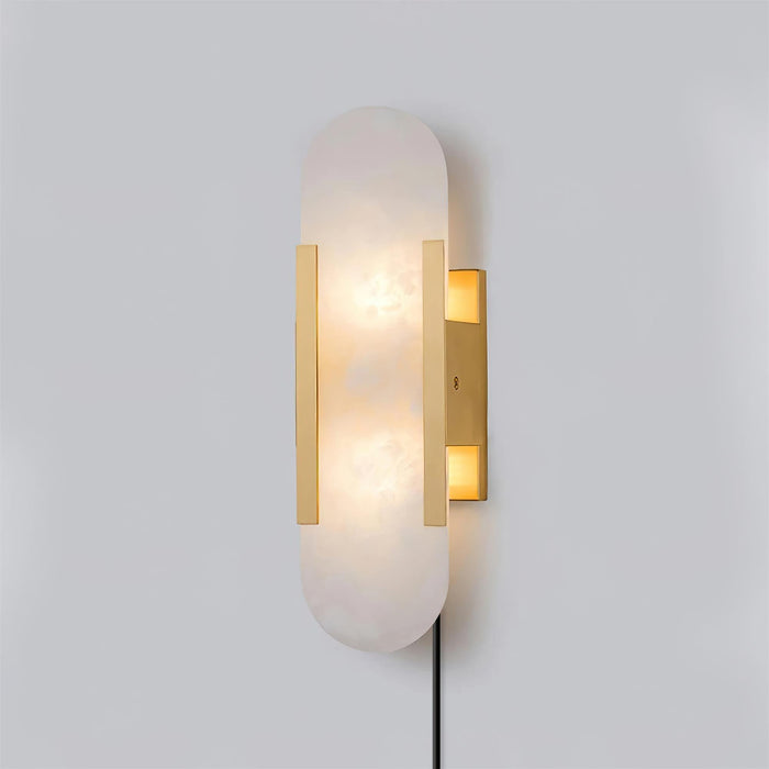 Oblong Alabaster Plug-in Wall Sconce Vakkerlight