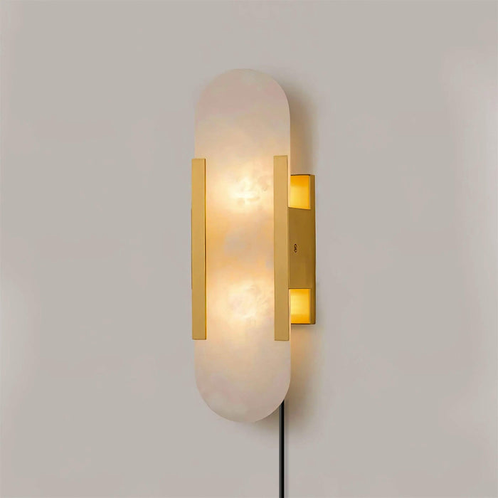 Oblong Alabaster Plug-in Wall Sconce Vakkerlight