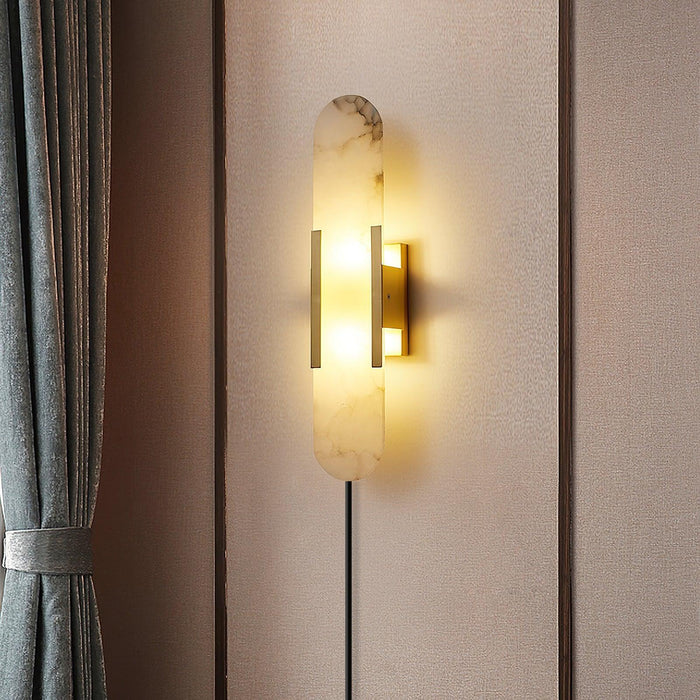 Oblong Alabaster Plug-in Wall Sconce Vakkerlight