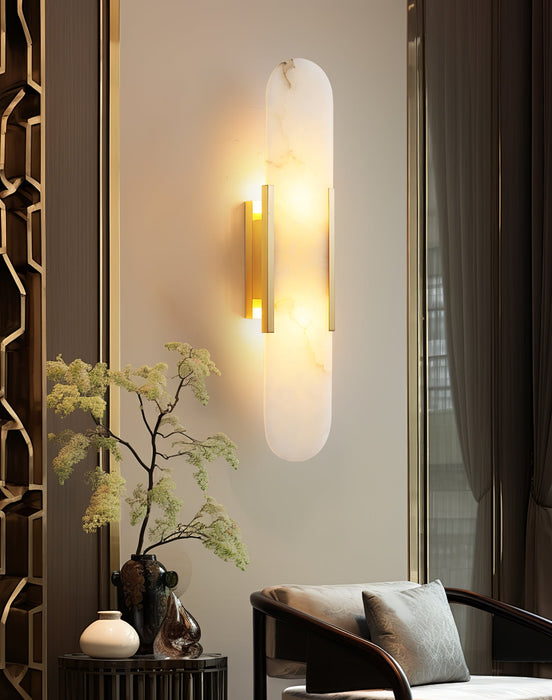 Melange Elongated Alabaster Wall Lamp