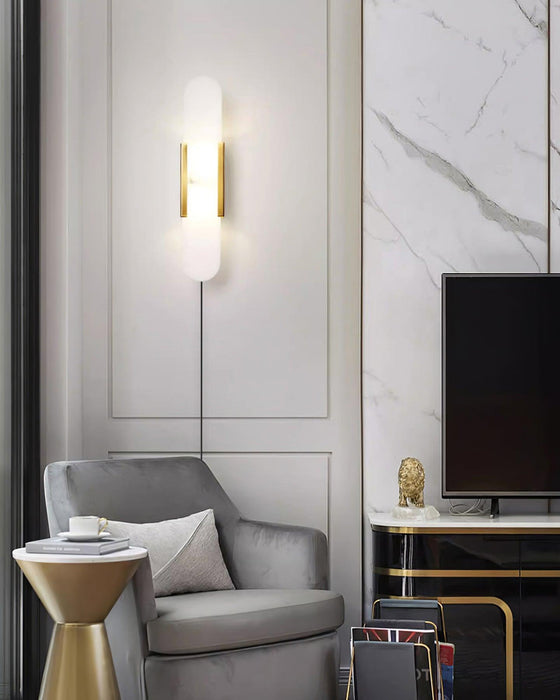 Oblong Alabaster Plug-in Wall Sconce Vakkerlight