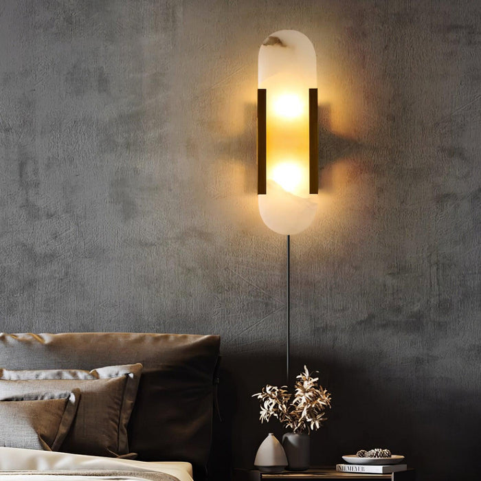 Oblong Alabaster Plug-in Wall Sconce Vakkerlight